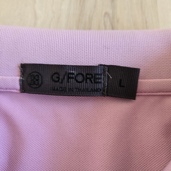 G/FORE Light Pink Polo with Dark Purple Trim - Picture 7 of 8